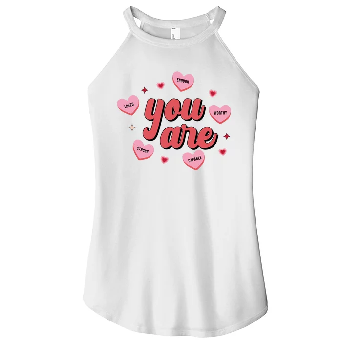 You Are Self Love Hearts Women’s Perfect Tri Rocker Tank