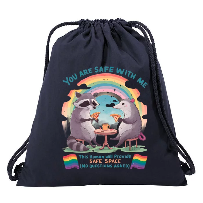 You Are Safe With Me Pride Month Lgbt Drawstring Bag