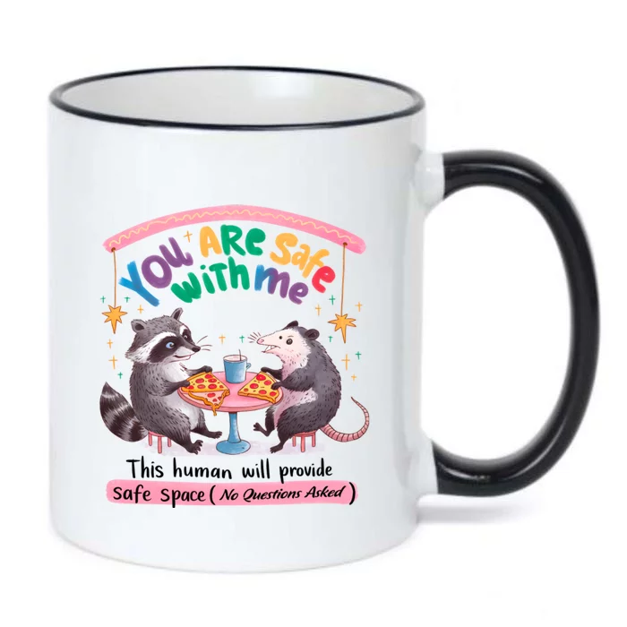 You Are Safe With Me Raccoon Lgbt Black Color Changing Mug