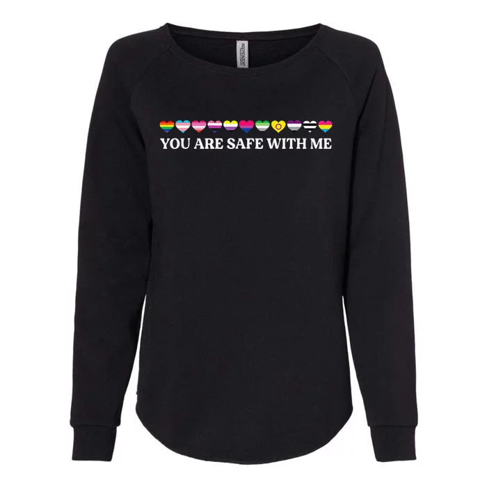 You Are Safe With Me Lgbt Flag Womens California Wash Sweatshirt