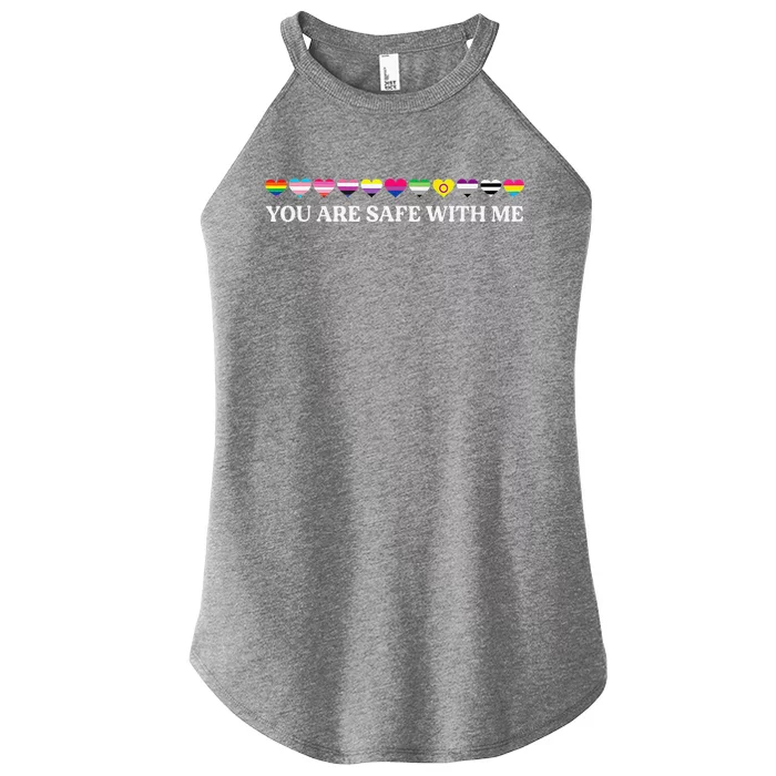 You Are Safe With Me Lgbt Flag Women’s Perfect Tri Rocker Tank