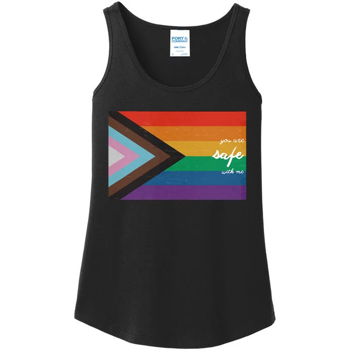 You are safe with me LGBT Ally Ladies Essential Tank