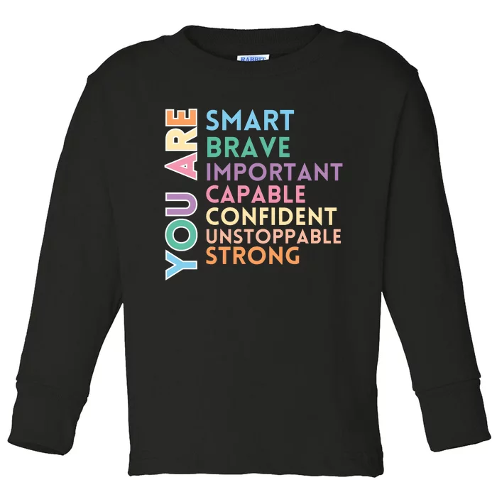 You Are Smart Test Day 2024 Toddler Long Sleeve Shirt