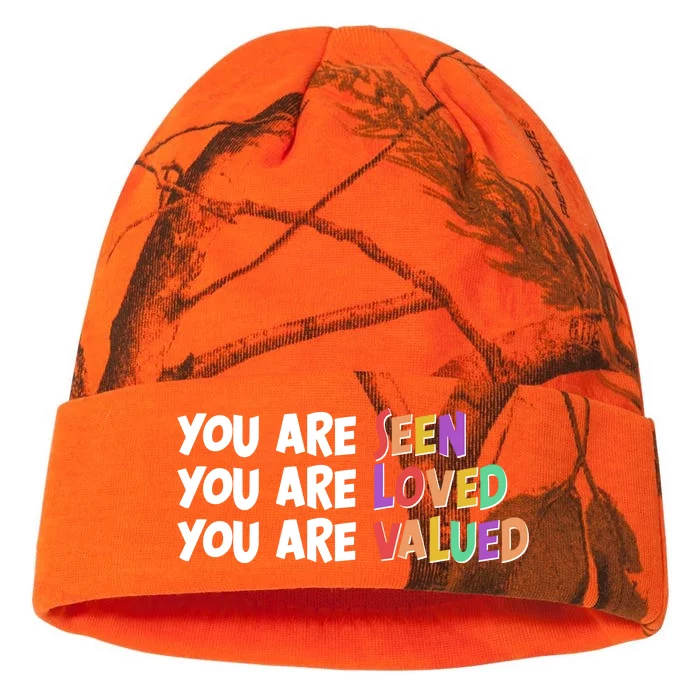 You Are Seen Loved Valued Kati - 12in Camo Beanie