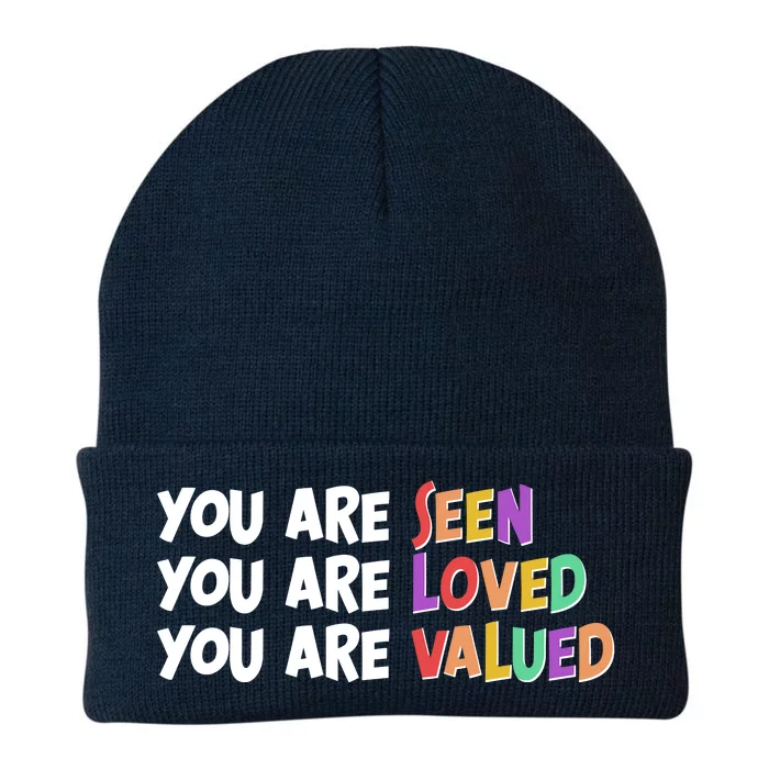 You Are Seen Loved Valued Knit Cap Winter Beanie