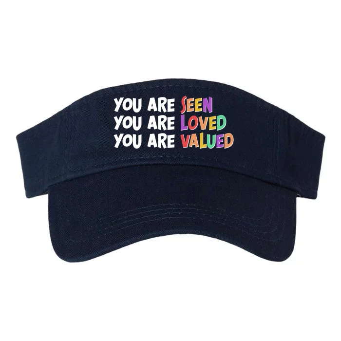 You Are Seen Loved Valued Valucap Bio-Washed Visor