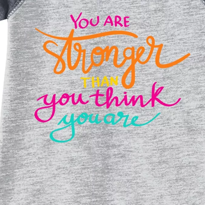 You Are Stronger Than You Think You Are Positive Quote Infant Baby Jersey Bodysuit