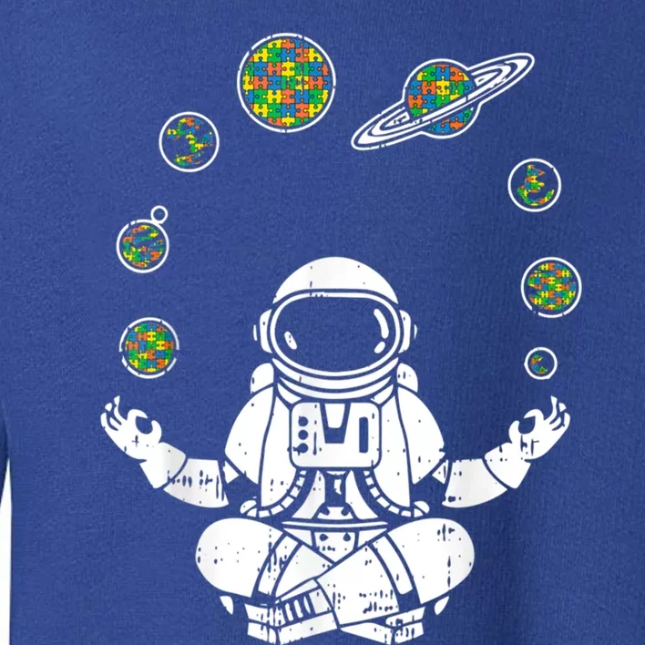 Yoga Astronaut Space Planets Autism Awareness Funny Gift For Mom Funny Gift Toddler Sweatshirt