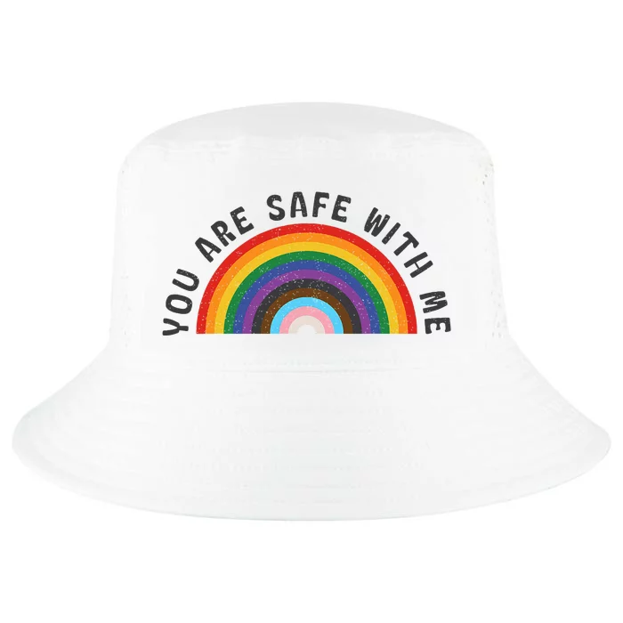 You Are Safe With Me You’Re Safe Lgbtq Pride Ally Rainbow Cool Comfort Performance Bucket Hat