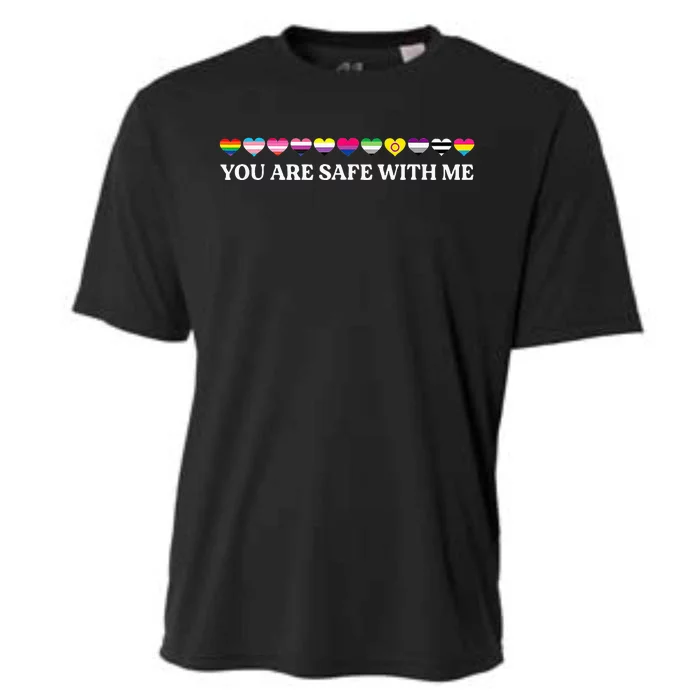 You Are Safe With Me Lgbt Flag Cooling Performance Crew T-Shirt