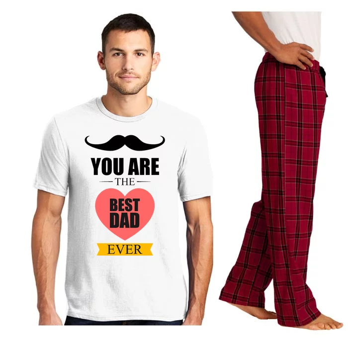 You Are The Best Dad Ever Mustache Heart Pajama Set