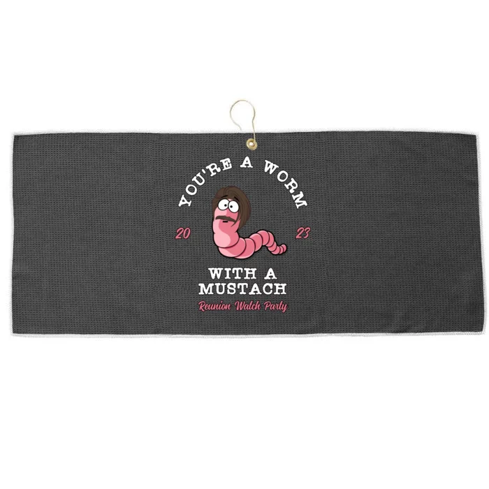 Youre A Worm With A Mustache Large Microfiber Waffle Golf Towel