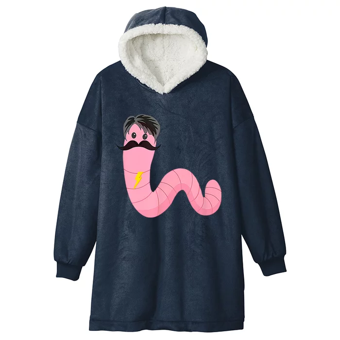 Youre A Worm With A Mustache Hooded Wearable Blanket