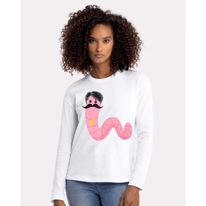 Youre A Worm With A Mustache Womens Cotton Relaxed Long Sleeve T-Shirt