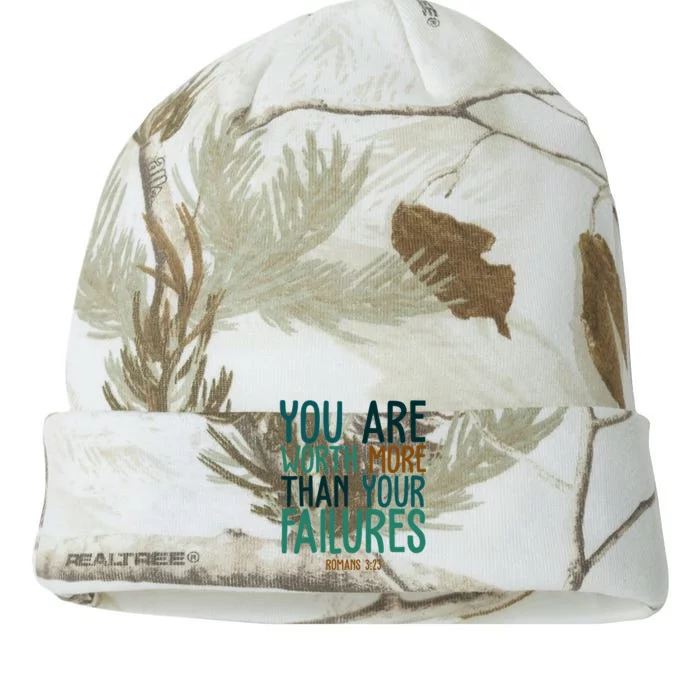 You Are Worth More Than Your Failures Romans 323 Kati - 12in Camo Beanie