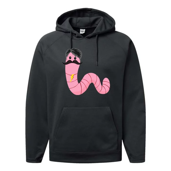 Youre A Worm With A Mustache Worm With A Mustache Ariana Reality Performance Fleece Hoodie