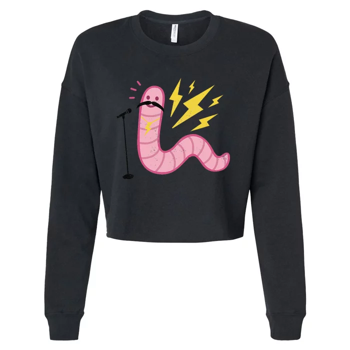 You're A Worm With A Mustache Cropped Pullover Crew