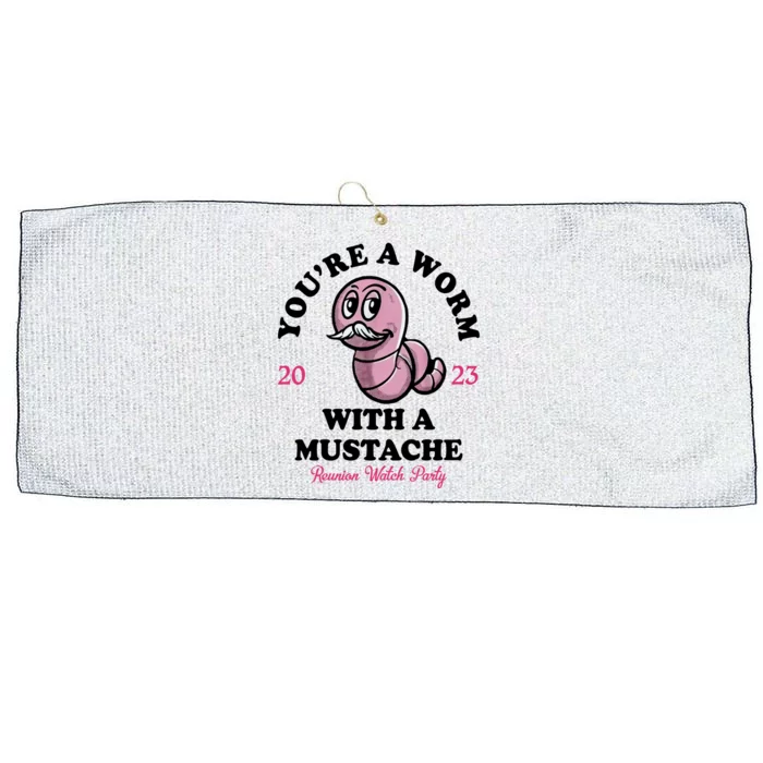 Youre A Worm With A Mustache Large Microfiber Waffle Golf Towel