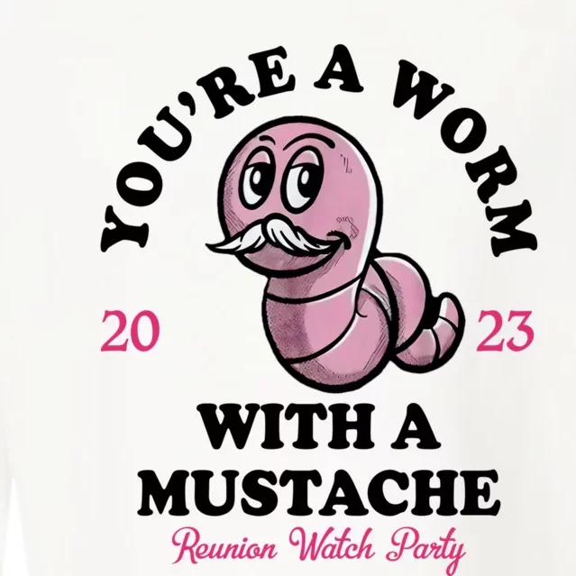 Youre A Worm With A Mustache Cropped Pullover Crew