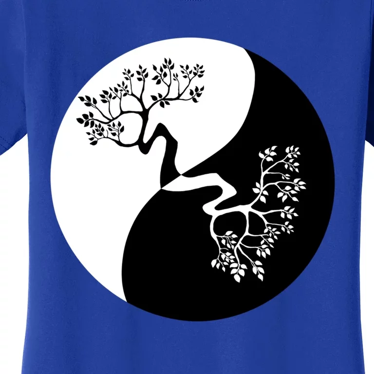 Yin And Yang Bonsai Tree Japan Buddha Zen Meditation Yoga Funny Gift Women's T-Shirt