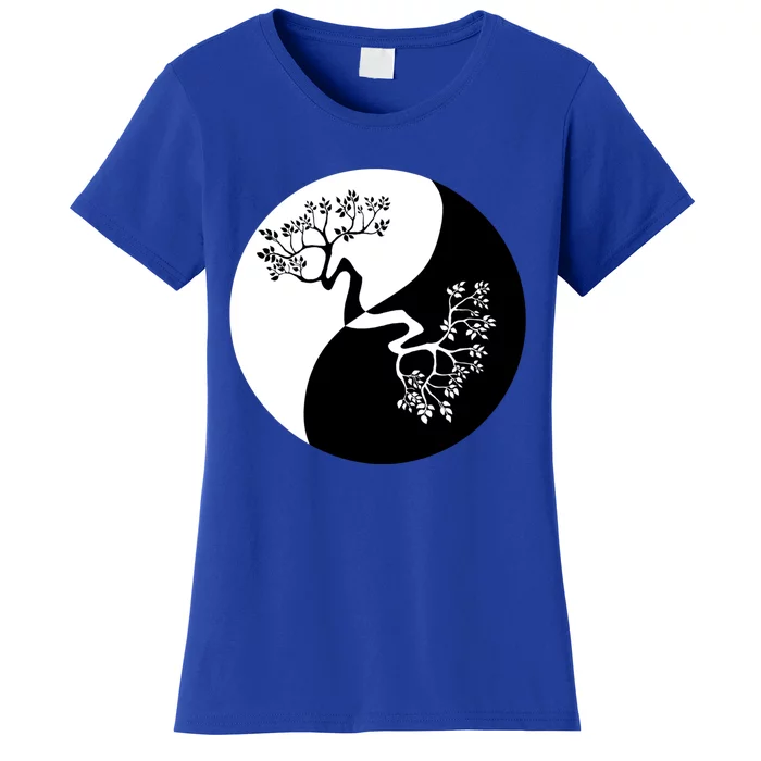 Yin And Yang Bonsai Tree Japan Buddha Zen Meditation Yoga Funny Gift Women's T-Shirt