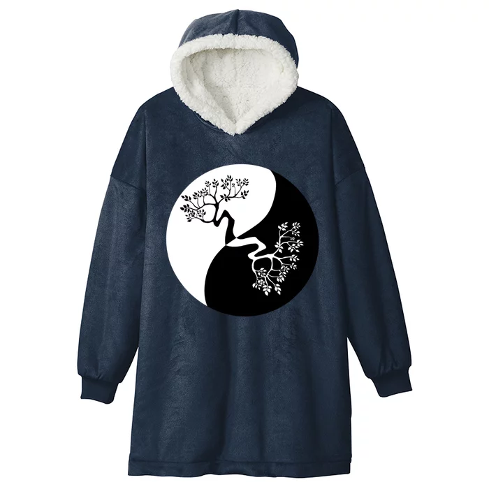 Yin And Yang Bonsai Tree Japan Buddha Zen Meditation Yoga Funny Gift Hooded Wearable Blanket