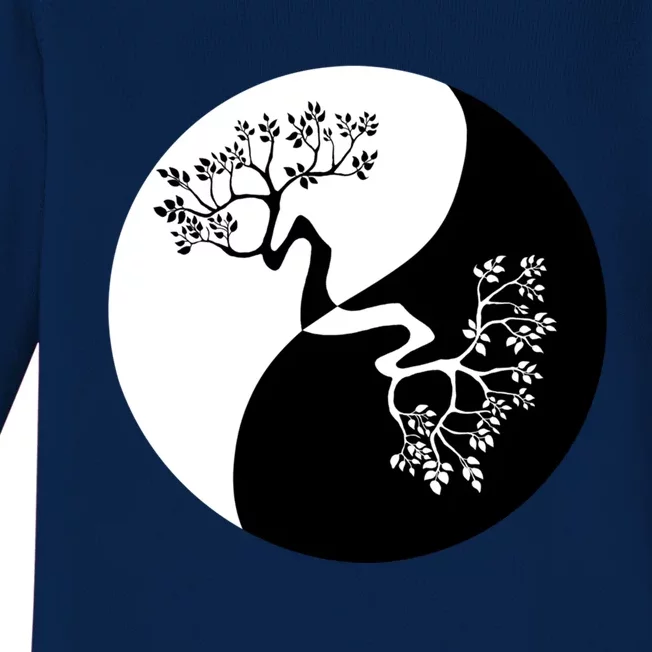 Yin And Yang Bonsai Tree Japan Buddha Zen Meditation Yoga Funny Gift Baby Long Sleeve Bodysuit