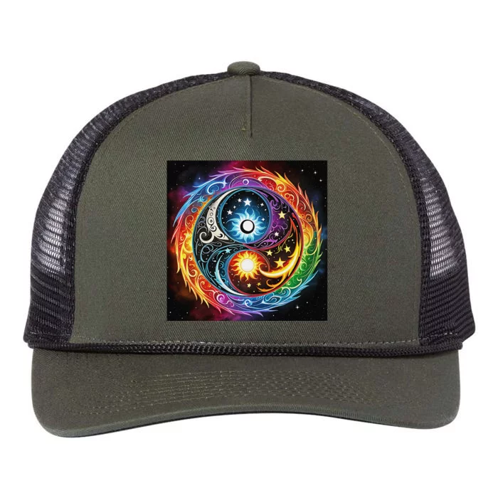 Yin And Yang Effect Retro Rope Trucker Hat Cap