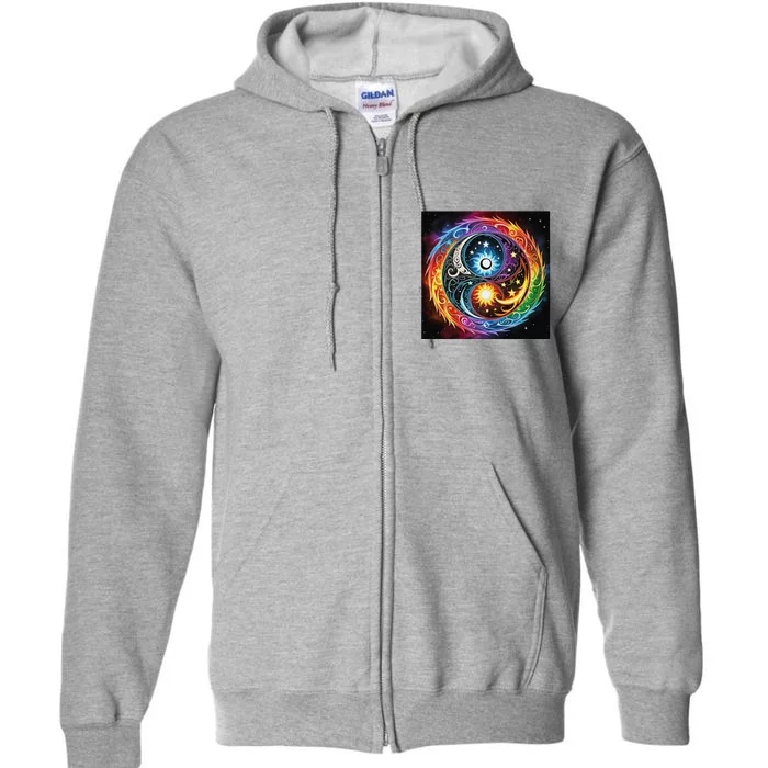 Yin And Yang Effect Full Zip Hoodie