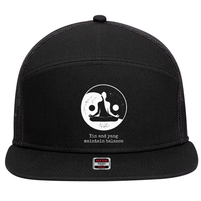 Yin And Yang Maintain Balance Yin Yang Designs Present 7 Panel Mesh Trucker Snapback Hat