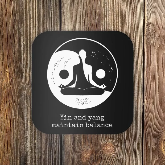 Yin And Yang Maintain Balance Yin Yang Designs Present Coaster