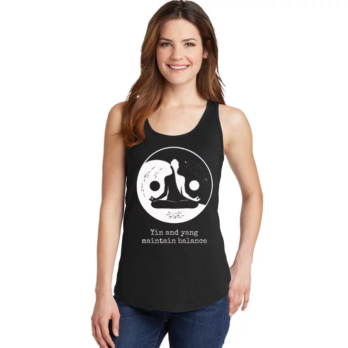 Yin And Yang Maintain Balance Yin Yang Designs Present Ladies Essential Tank