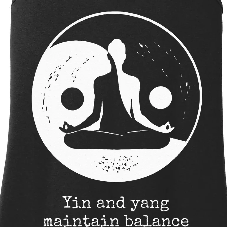 Yin And Yang Maintain Balance Yin Yang Designs Present Ladies Essential Tank