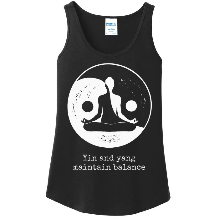 Yin And Yang Maintain Balance Yin Yang Designs Present Ladies Essential Tank