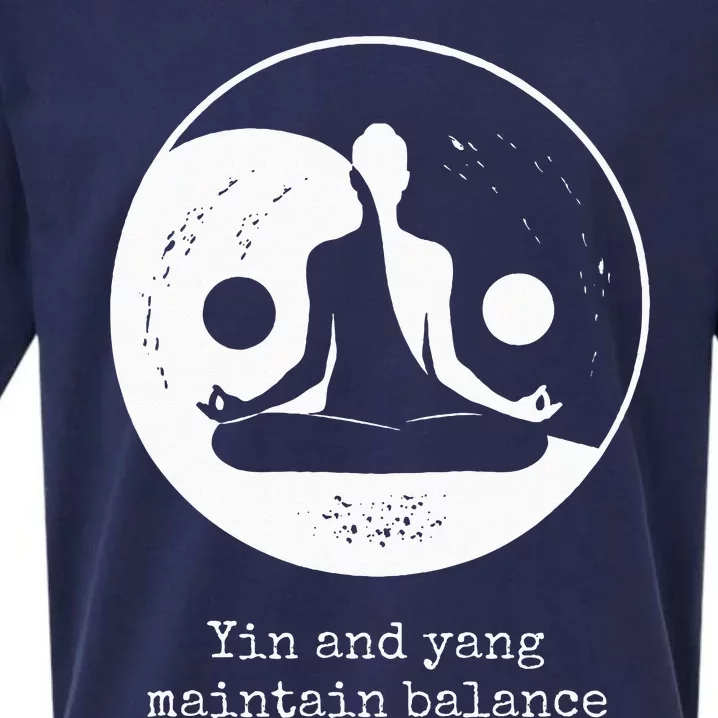 Yin And Yang Maintain Balance Yin Yang Designs Present Sueded Cloud Jersey T-Shirt