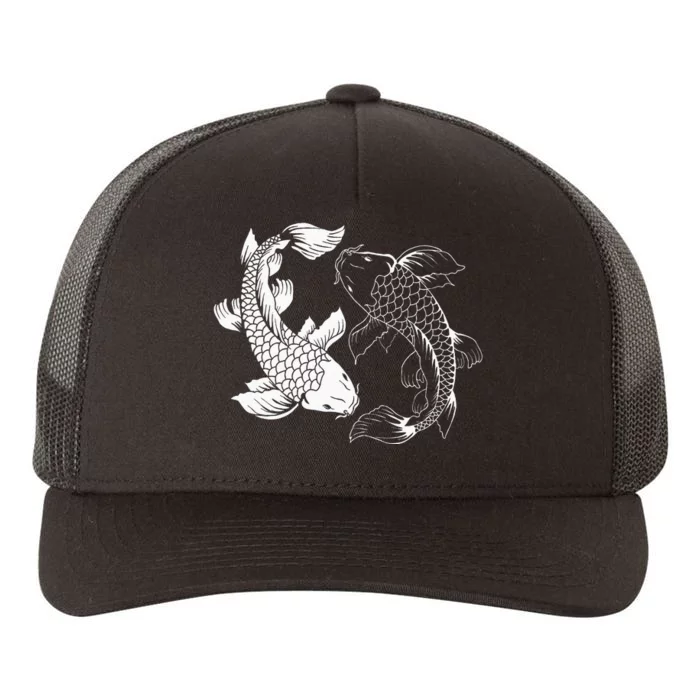 Yin And Yang Japanese Koi Fish Yupoong Adult 5-Panel Trucker Hat