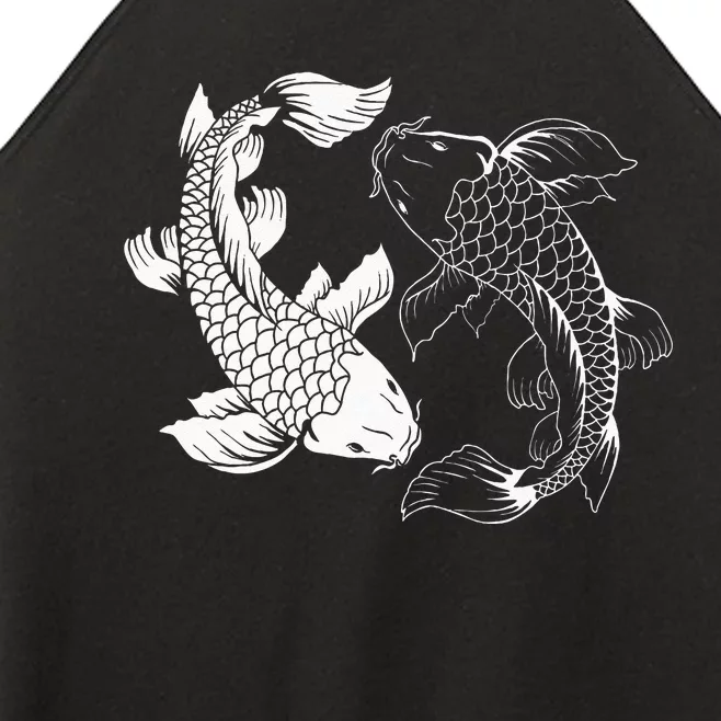 Yin And Yang Japanese Koi Fish Women’s Perfect Tri Rocker Tank