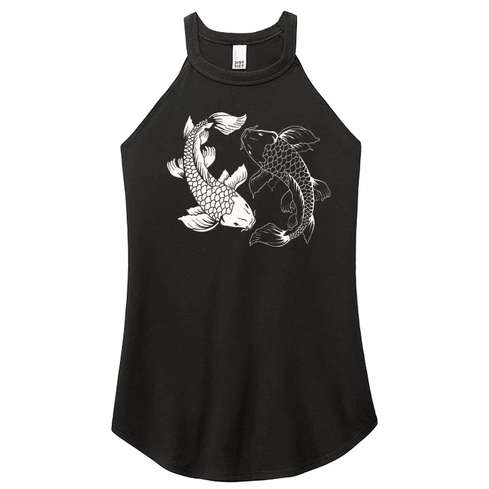 Yin And Yang Japanese Koi Fish Women’s Perfect Tri Rocker Tank