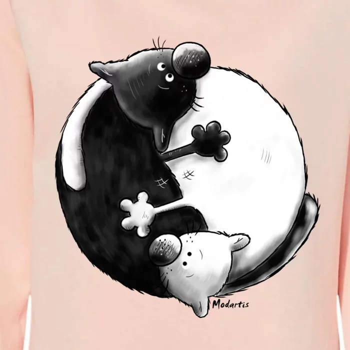 Yin And Yang Cats Womens California Wash Sweatshirt