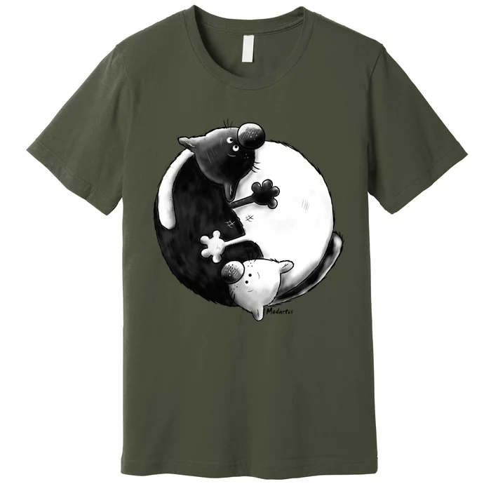 Yin And Yang Cats Premium T-Shirt