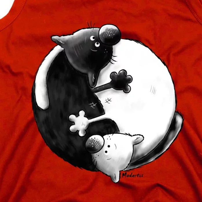 Yin And Yang Cats Tank Top