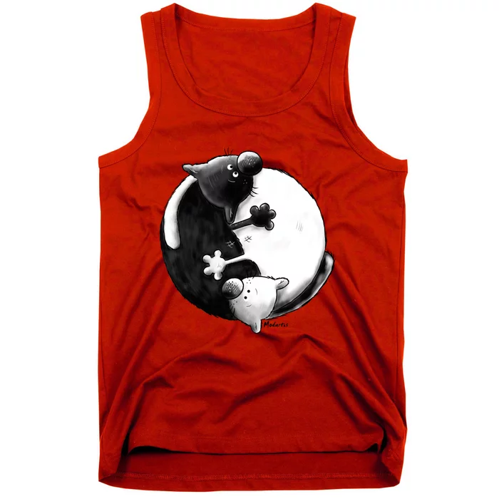 Yin And Yang Cats Tank Top