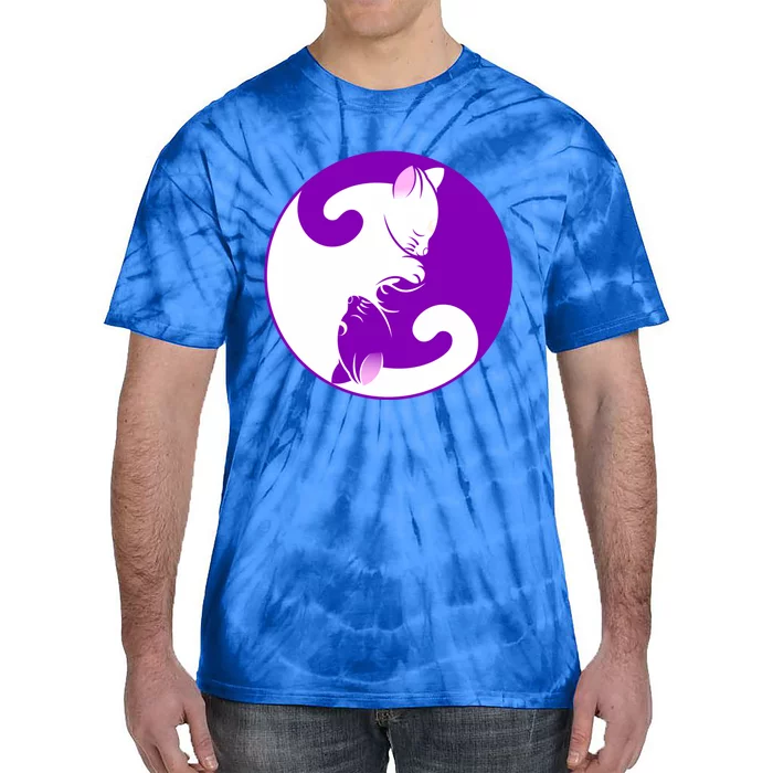 Yin And Yang Cats Cute Meditation Cat Yoga Great Gift Tie-Dye T-Shirt