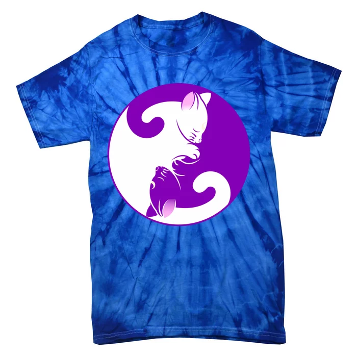 Yin And Yang Cats Cute Meditation Cat Yoga Great Gift Tie-Dye T-Shirt