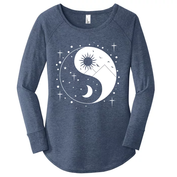 Yin And Yang Funny Gift Women's Perfect Tri Tunic Long Sleeve Shirt