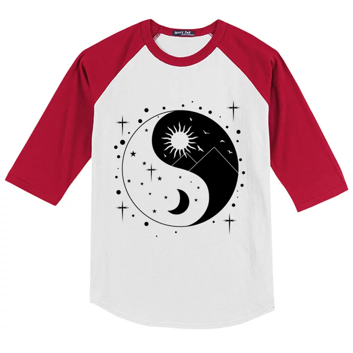 Yin And Yang Funny Gift Kids Colorblock Raglan Jersey