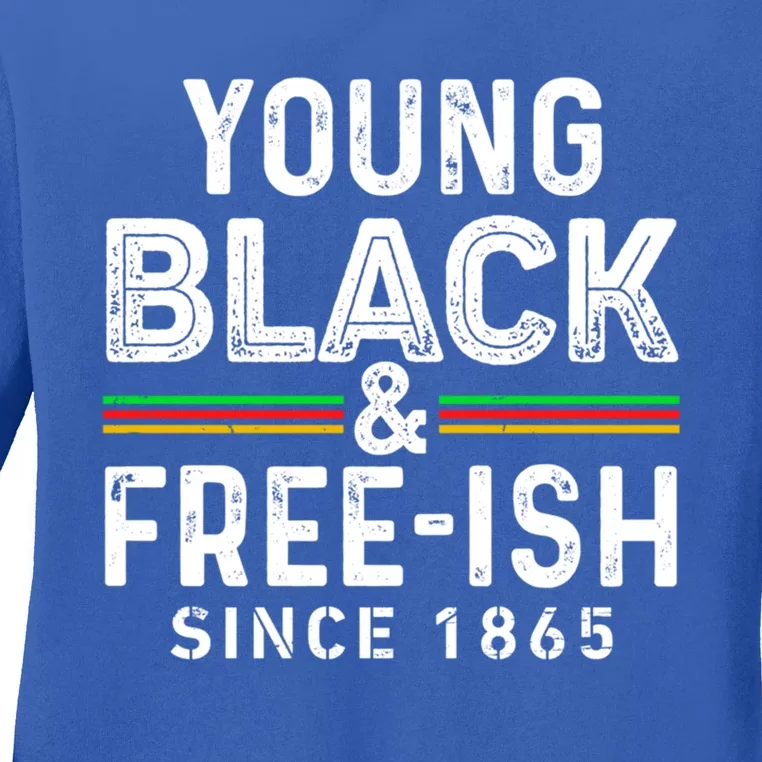 Young Black African Black History Month Freeish Meaningful Gift Ladies Long Sleeve Shirt