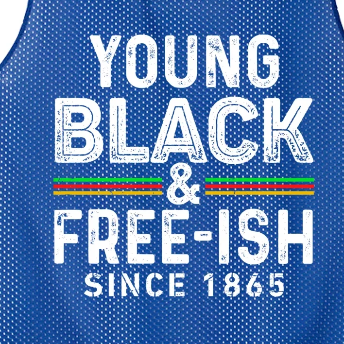 Young Black African Black History Month Freeish Funny Gift Mesh Reversible Basketball Jersey Tank