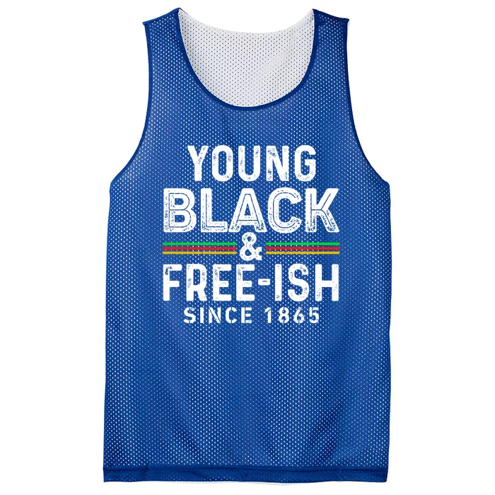 Young Black African Black History Month Freeish Funny Gift Mesh Reversible Basketball Jersey Tank