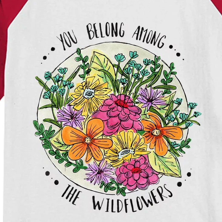 You Belong Among The Wildflowers Kids Colorblock Raglan Jersey